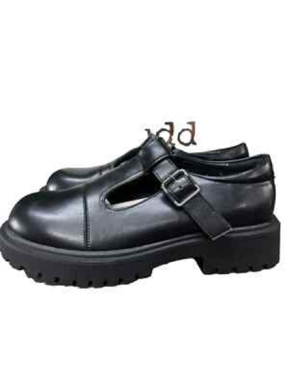 Mudd Black Mary Jane Chunky Loafers with Buckles- Size 9